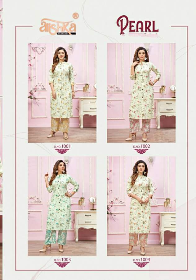 Alishka Pearl Casual Wear Rayon Printed Designer Kurti With Bottom Collection